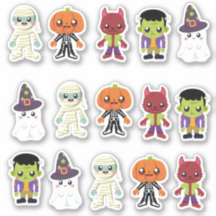 Sticker Halloween pour petits monstres mignons
