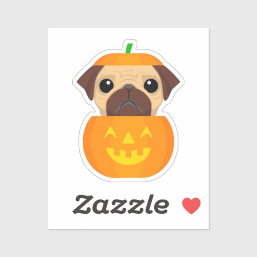 Sticker Halloween Pugkin (Feuille)