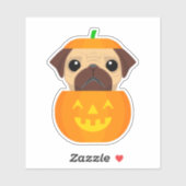 Sticker Halloween Pugkin (Feuille)