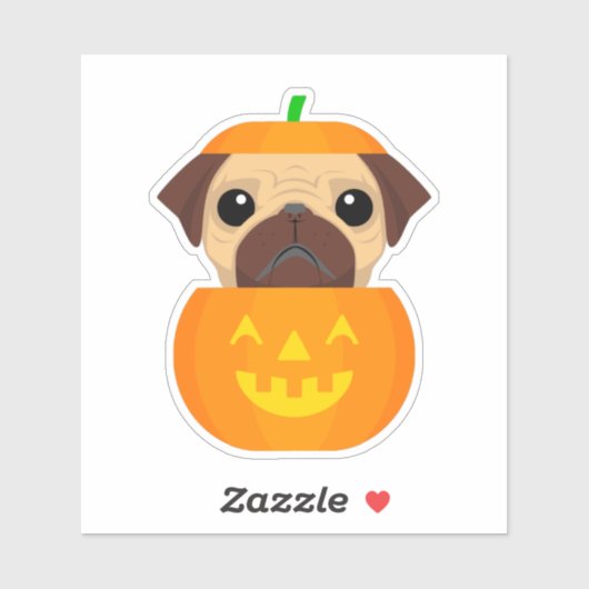 Sticker Halloween Pugkin (Feuille)