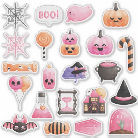 Sticker Halloween rose (Devant)