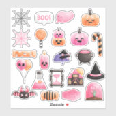 Sticker Halloween rose (Feuille)