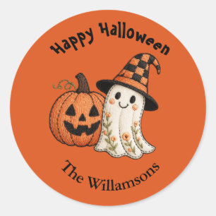 STICKER Halloween Schattig Geest Pompoen