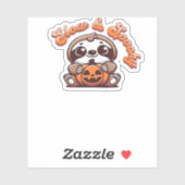 Sticker Halloween Sloth Lent et Éffrayant mignonne Citroui (Feuille)