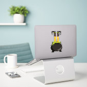 Sticker Halloween, Sorcière Cauldron, Jambes de sorcière,  (Ordinateur portable sur le bureau)