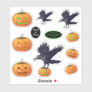 Sticker Halloween Spooktacular Citrouilles et Ravens