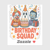 Sticker Halloween Squad Clown Déplaisant fantôme Zombie Cl (Feuille)