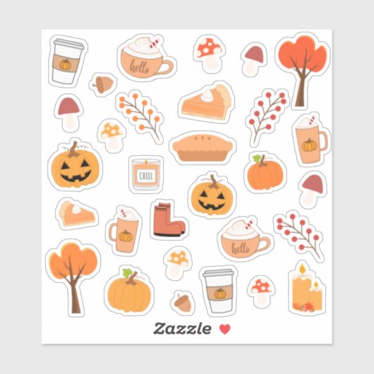 Sticker Halloween Thanksgiving Cosy Automne Scanner Automn (Feuille)