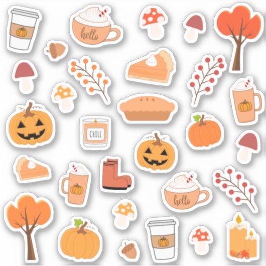 Sticker Halloween Thanksgiving Cosy Automne Scanner Automn (Devant)