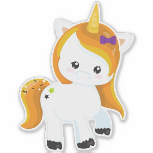 Sticker Halloween Unicorn, Magic Unicorn, Cute Unicorn (Devant)