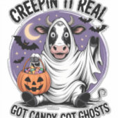 Sticker Halloween � vache à Creepin (Devant)