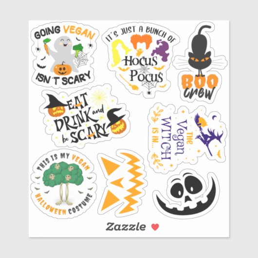 Sticker Halloween Vegan (Feuille)