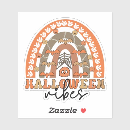 Sticker Halloween Vibes Boho Arc-en-ciel Automne Halloween (Feuille)