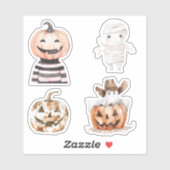 Sticker Halloween Western Cowboy Pumpkin Mummy (Feuille)