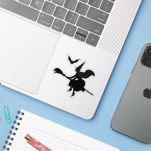 Sticker Halloween Witch (Ordinateur portable avec iPhone)