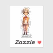 Sticker Halloween Zombie Cute Kid personnalisé (5) (Feuille)