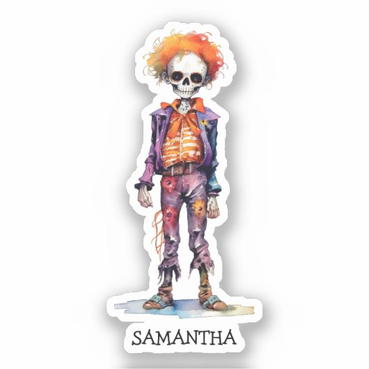 Sticker Halloween Zombie Cute Kid personnalisé (6) (Recto)