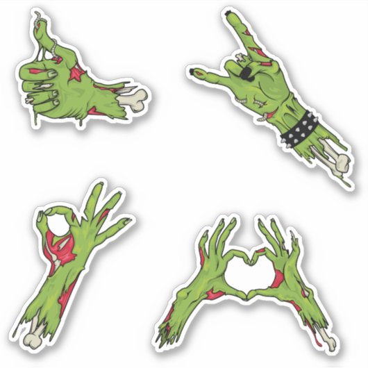 Sticker Halloween Zombie vert (Devant)