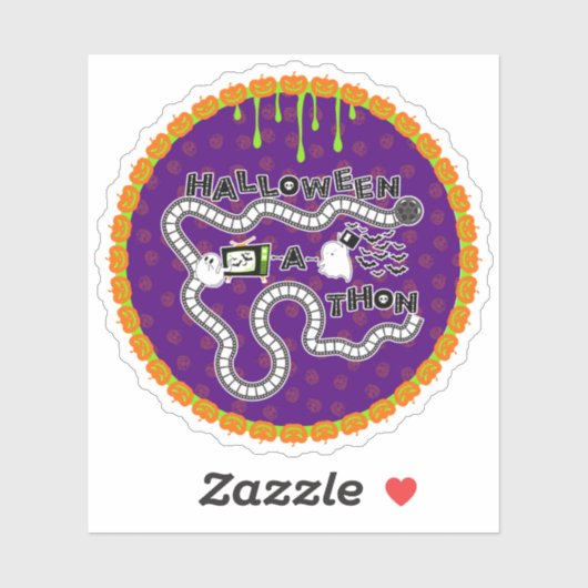 Sticker Halloweenathon Game Board Circle avec Fantômes (Feuille)