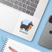 Sticker Halloweenie Funny Saucisson Chien Pun (Ordinateur portable avec iPhone)