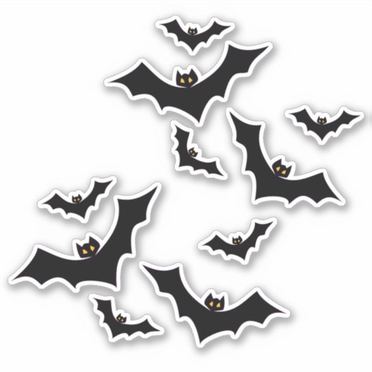 Sticker Hallowen Black Bats (Devant)