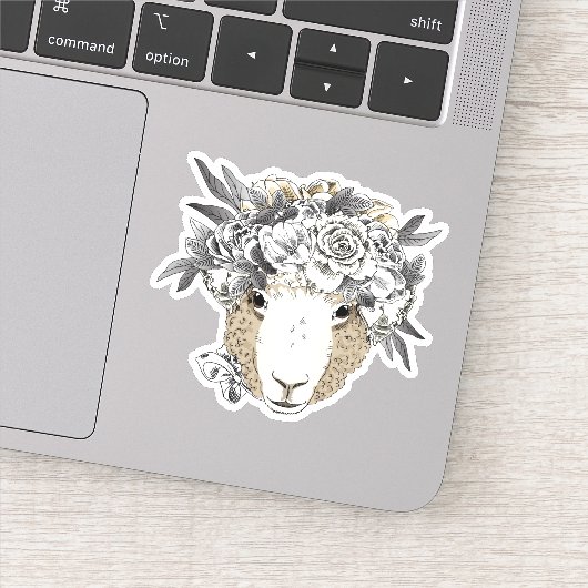 Sticker Halo mouton floral (Détail)
