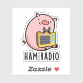 Sticker Ham Radio Funny Pig Pun (Feuille)