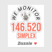 Sticker Ham Radio Simplex de deux mètres (Feuille)