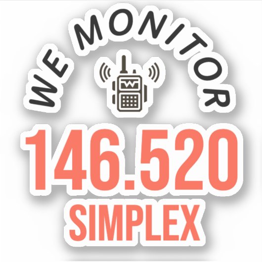 Sticker Ham Radio Simplex de deux mètres (Devant)