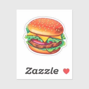 Sticker Hamburger de dessin animé
