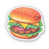 Sticker Hamburger de dessin animé (Recto)