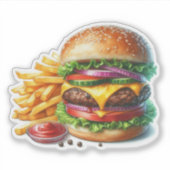 Sticker Hamburger et frites (Devant)