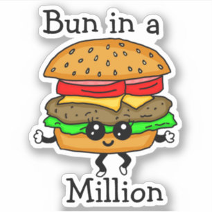 Sticker Hamburger Pun Bun dans un million