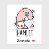 Sticker Hamlet Funny Shakepear Baby Pig Pun (Feuille)