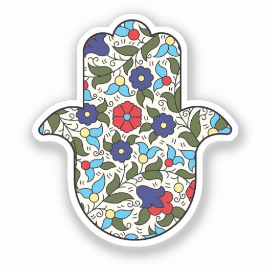 Sticker Hamsa Hand Khalili Floral (Recto)
