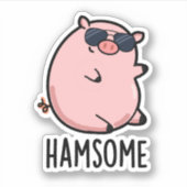 Sticker Hamsome Funny Pig Pun (Devant)