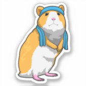 Sticker Hamster à Fitness avec serviette (Recto)