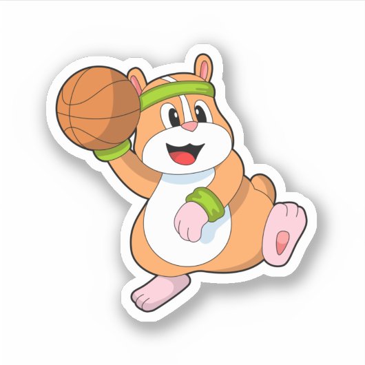 Sticker Hamster as Basketball player (Devant)