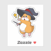 Sticker Hamster as Wizard with Magic mur (Feuille)