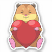 Sticker Hamster au coeur (Devant)