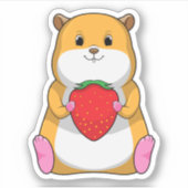 Sticker Hamster aux fraises (Devant)
