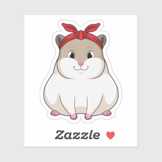 Sticker Hamster avec Bandana (Feuille)