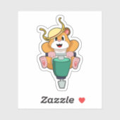 Sticker Hamster avec Jackhammer (Feuille)