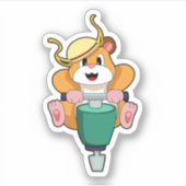 Sticker Hamster avec Jackhammer (Devant)