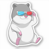 Sticker Hamster avec lunettes (Devant)