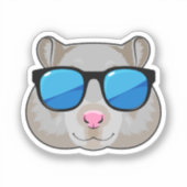 Sticker Hamster avec lunettes de soleil (Recto)