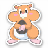 Sticker Hamster avec noyer (Devant)