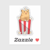 Sticker Hamster avec Popcorn (Feuille)