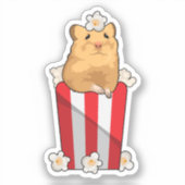 Sticker Hamster avec Popcorn (Recto)