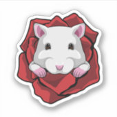 Sticker Hamster avec Rose (Devant)